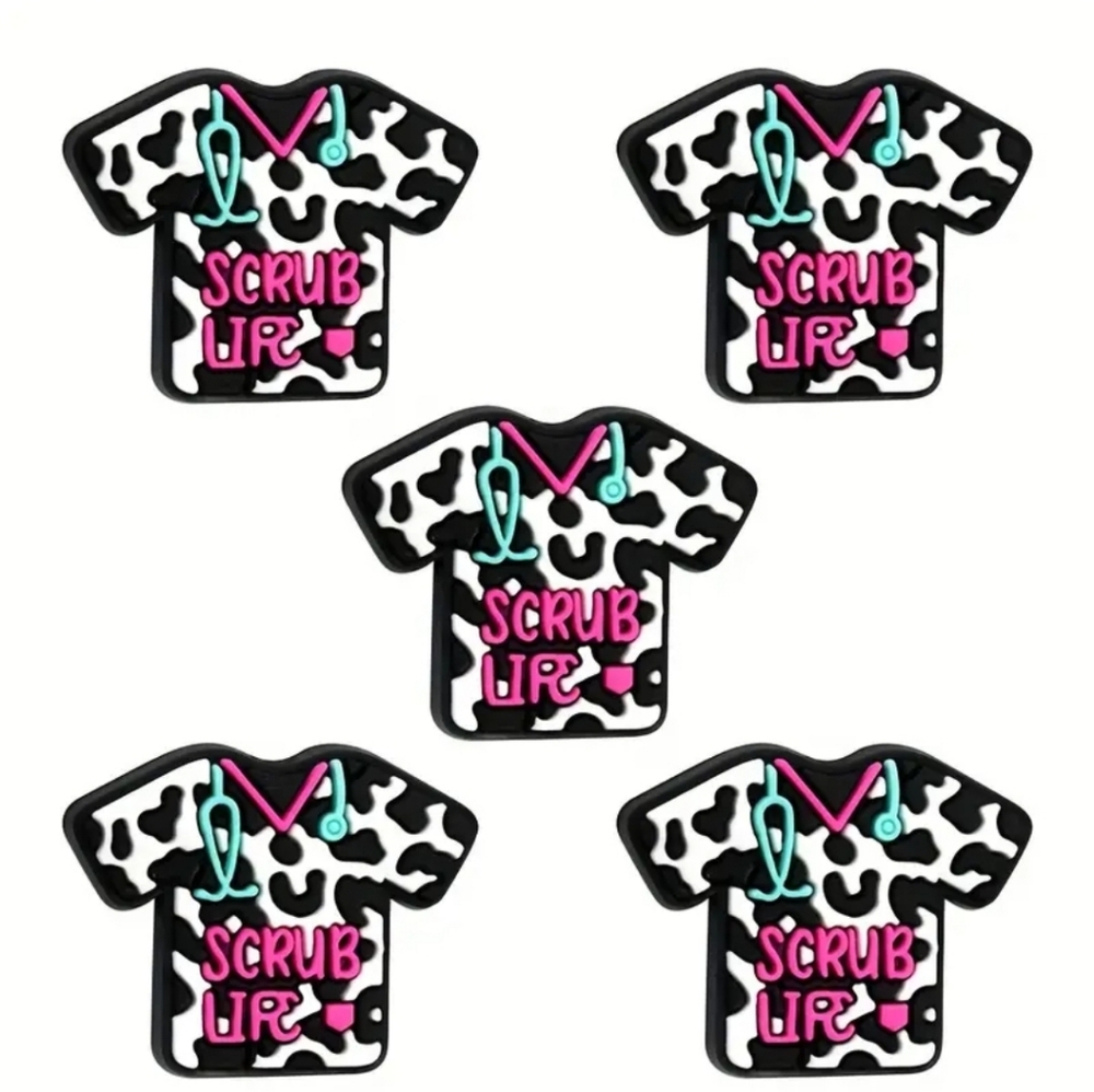5pc Silicone Beads- Scrub Life